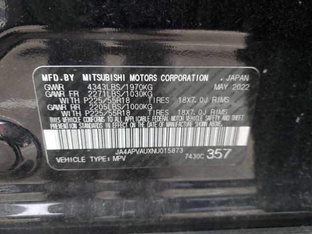 JA4APVAUXNU015873 - 2022 MITSUBISHI OUTLANDER SE BLACK photo 12