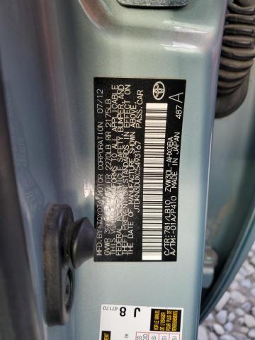 JTDKN3DUXC5493167 - 2012 TOYOTA PRIUS 绿色 照片 12