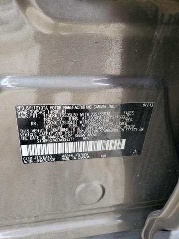 2T3DFREV6DW034311 - 2013 TOYOTA RAV4 LIMITED ყავისფერი ფოტო 13