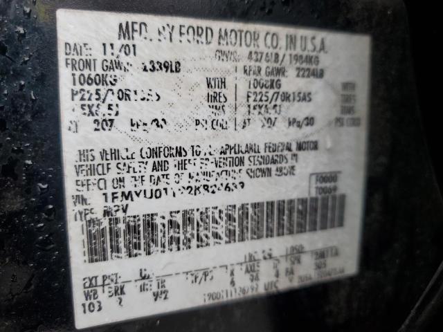 1FMYU01122KB24689 - 2002 FORD ESCAPE XLS BLACK photo 13