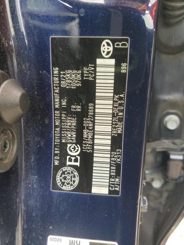 5YFBPMBE4NP278689 - 2022 TOYOTA COROLLA LE 蓝色 照片 12