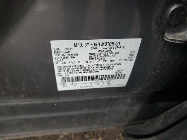 1FMSK8DH3PGB89385 - 2023 FORD EXPLORER XLT Boz foto 12