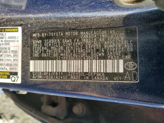 2T1BR30E55C439834 - 2005 TOYOTA COROLLA CE 蓝色 照片 12