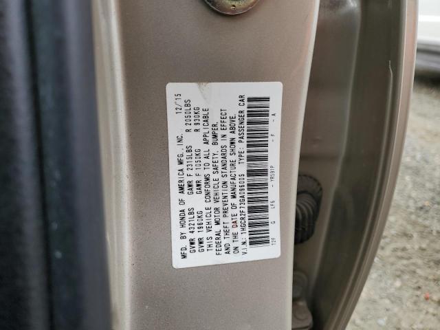 1HGCR2F73GA096005 - 2016 HONDA ACCORD EX BEIGE photo 12