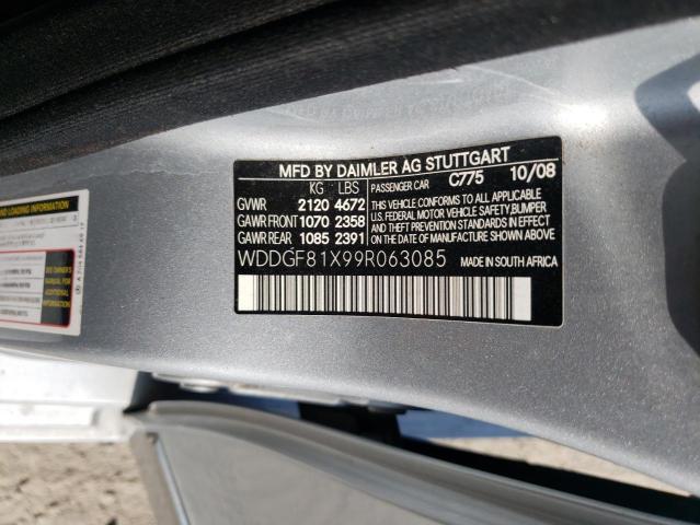 WDDGF81X99R063085 - 2009 MERCEDES-BENZ C 300 4MATIC SILVER photo 12