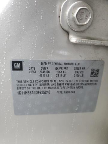 1G11H5SA9DF235248 - 2013 CHEVROLET MALIBU LTZ ბეჟი ფოტო 12