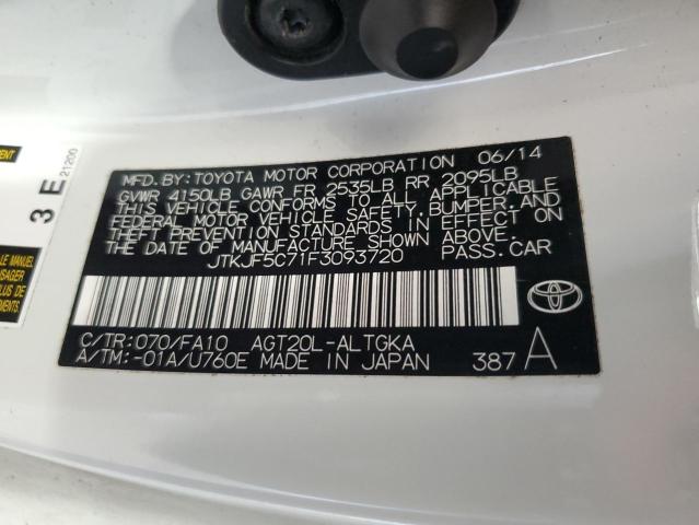 JTKJF5C71F3093720 - 2015 TOYOTA SCION TC თეთრი ფოტო 12