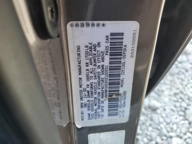 1NXBR32E83Z120551 - 2003 TOYOTA COROLLA CE GRAY photo 12