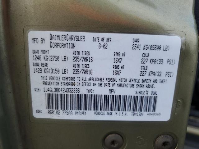 1J4GL38K42W332336 - 2002 JEEP LIBERTY RENEGADE 绿色 照片 13