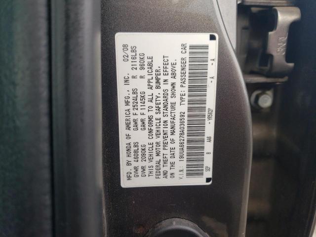 19UUA66278A036592 - 2008 ACURA TL GRAY photo 13