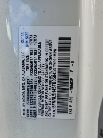 5FNRL5H45FB050454 - 2015 HONDA ODYSSEY EX WHITE photo 13