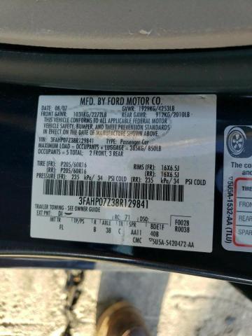 3FAHP07Z38R129841 - 2008 FORD FUSION SE BLUE photo 12