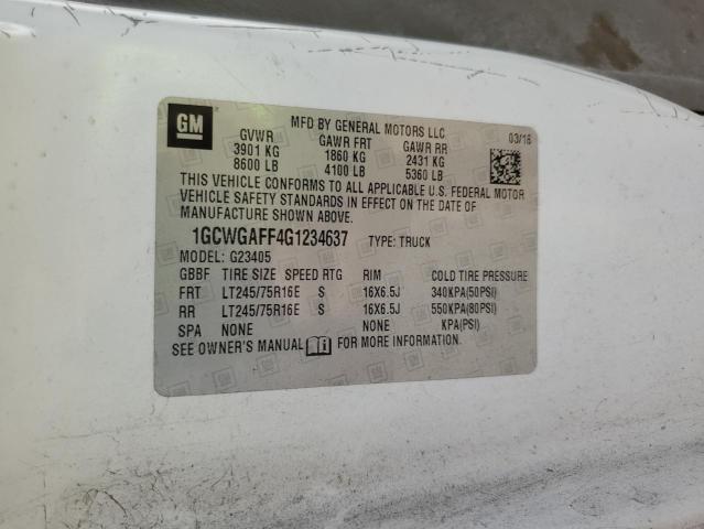 1GCWGAFF4G1234637 - 2016 CHEVROLET EXPRESS G2 白色 照片 13