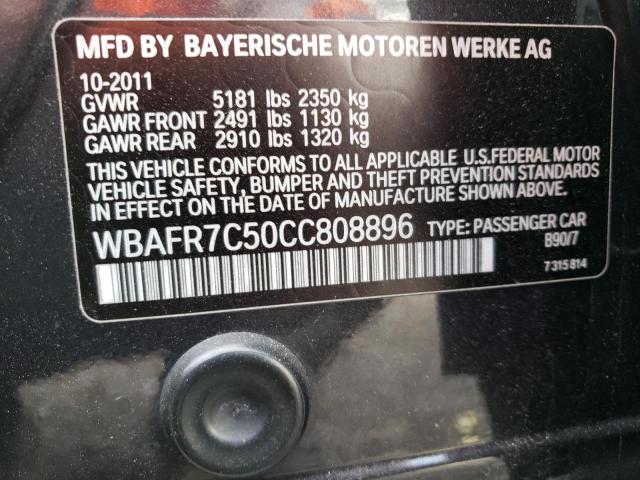 WBAFR7C50CC808896 - 2012 BMW 535 I GRAY photo 12
