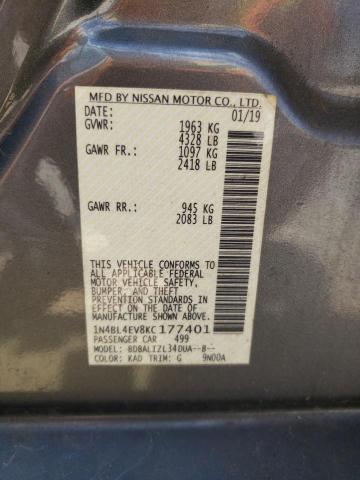 1N4BL4EV8KC177401 - 2019 NISSAN ALTIMA SL Gris foto 13