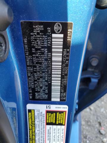 4T1C11AK0LU347188 - 2020 TOYOTA CAMRY LE BLUE photo 12