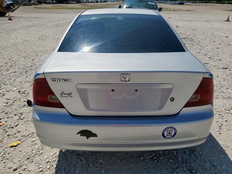 1HGEM22501L088600 - 2001 HONDA CIVIC LX SILVER photo 6