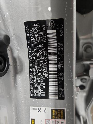 JTDB4MEE6RJ015246 - 2024 TOYOTA COROLLA LE SILVER photo 12