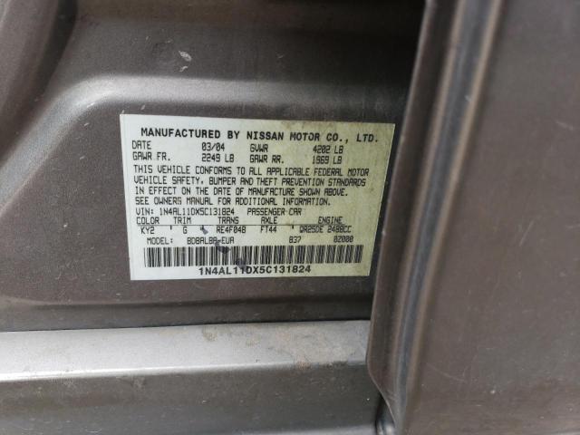 1N4AL11DX5C131824 - 2005 NISSAN ALTIMA S GOLD photo 12