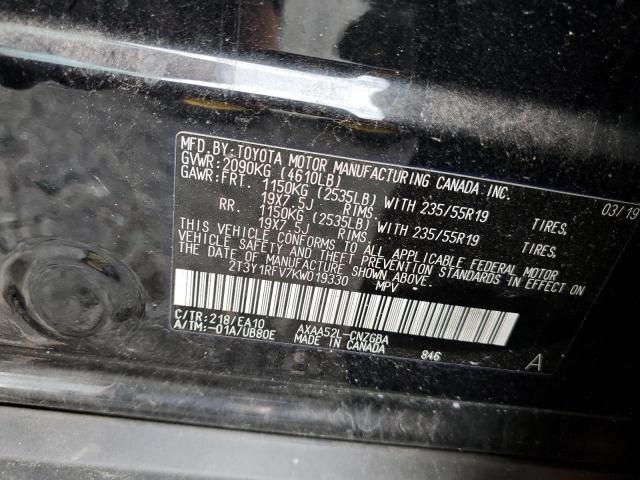 2T3Y1RFV7KW019330 - 2019 TOYOTA RAV4 LIMITED Boz foto 14