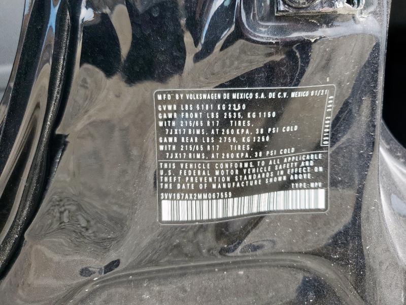 3VV1B7AX2MM067559 - 2021 VOLKSWAGEN TIGUAN S Czarny zdjęcie 13