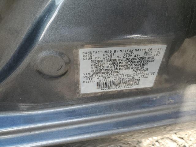 3N1CN8DV6ML916812 - 2021 NISSAN VERSA S GRAY photo 13