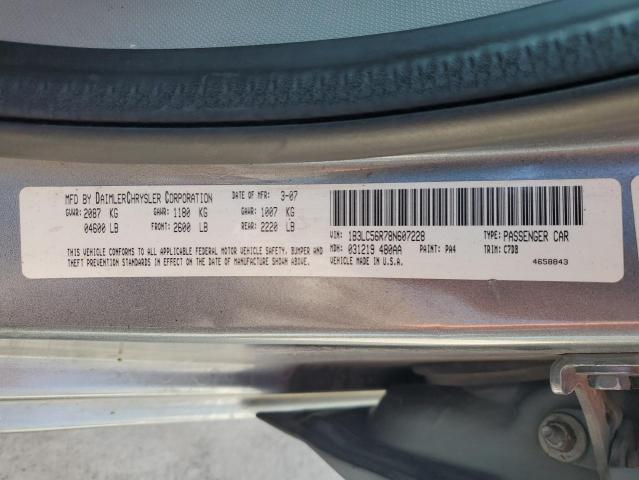 1B3LC56R78N607228 - 2008 DODGE AVENGER SXT GRAY photo 12