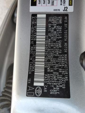 2T1BU40E29C184926 - 2009 TOYOTA COROLLA BASE ვერცხლისფერი ფოტო 12