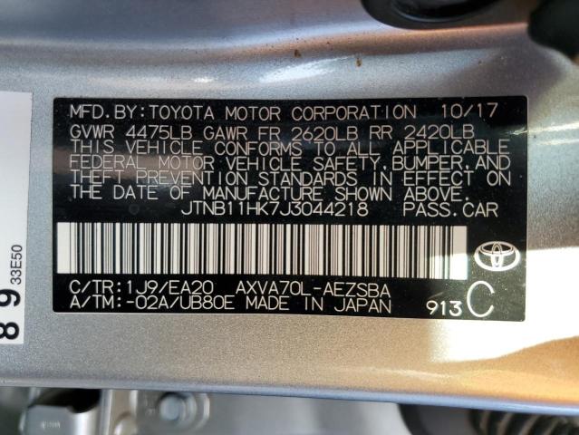 JTNB11HK7J3044218 - 2018 TOYOTA CAMRY L SILVER photo 13