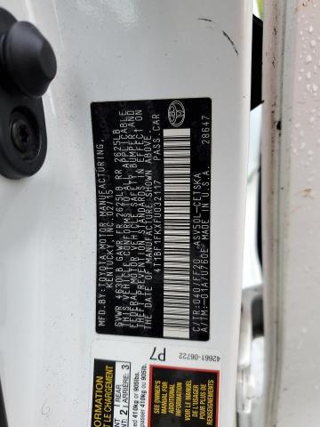 4T1BF1FKXFU032117 - 2015 TOYOTA CAMRY LE WHITE photo 12