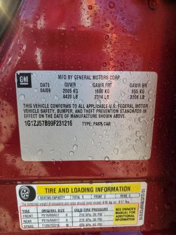 1G1ZJ57B99F231216 - 2009 CHEVROLET MALIBU 2LT RED photo 12