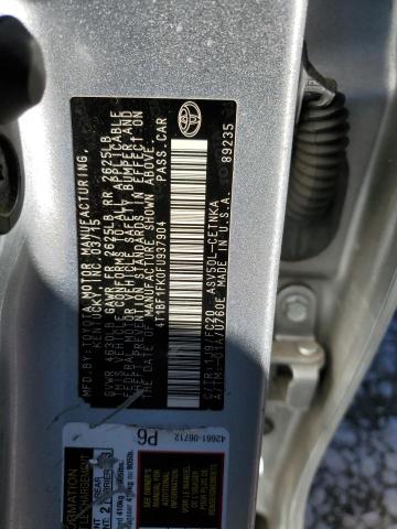 4T1BF1FK0FU937904 - 2015 TOYOTA CAMRY LE SILVER photo 12