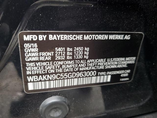 WBAKN9C55GD963000 - 2016 BMW 550 I BLACK photo 12