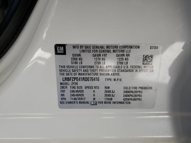 LRBFZPE41RD076416 - 2024 BUICK ENVISION ESSENCE WHITE photo 13