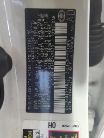 2T1BURHE4FC347623 - 2015 TOYOTA COROLLA L Білий фото 12