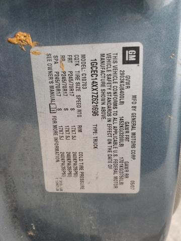 1GCEC14XX7Z621696 - 2007 CHEVROLET SILVERADO C1500 CLASSIC Mavi foto 12