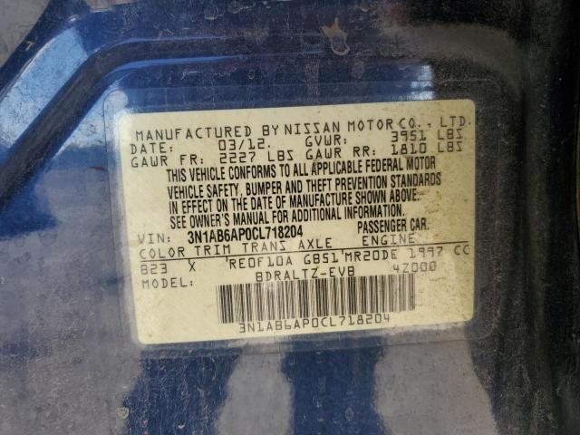 3N1AB6AP0CL718204 - 2012 NISSAN SENTRA 2.0 BLUE photo 13