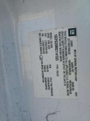 1GCFG25M821141523 - 2002 CHEVROLET EXPRESS G2 WHITE photo 13