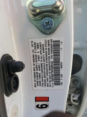 19XFB2F70FE028143 - 2015 HONDA CIVIC SE 白色 照片 13