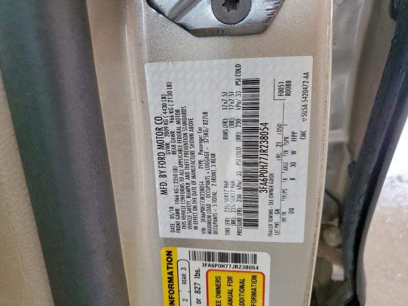 3FA6P0H77JR238054 - 2018 FORD FUSION SE ذهبي صورة 12