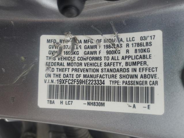 19XFC2F59HE223334 - 2017 HONDA CIVIC LX 银色 照片 12