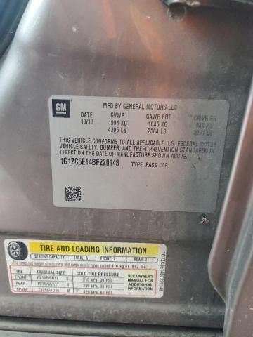 1G1ZC5E14BF220148 - 2011 CHEVROLET MALIBU 1LT Marrón foto 12