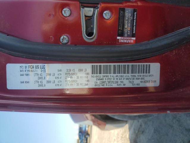 1C6RR7LT8FS761200 - 2015 RAM 1500 SLT Қызыл фото 12