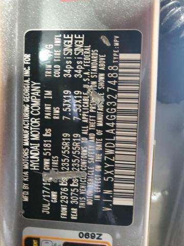 5XYZWDLA4GG327488 - 2016 HYUNDAI SANTA FE S GRAY photo 13