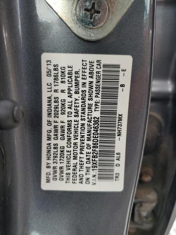 19XFB2F86DE046362 - 2013 HONDA CIVIC EX CHARCOAL photo 13