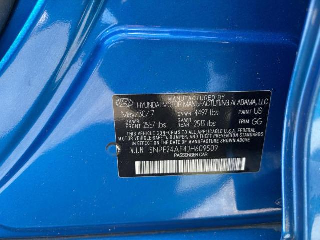 5NPE24AF4JH60950 - 2018 HYUNDAI SONATA SE 蓝色 照片 10