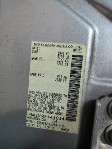 1N4AL2AP5CN443034 - 2012 NISSAN ALTIMA BASE Күміс фото 12