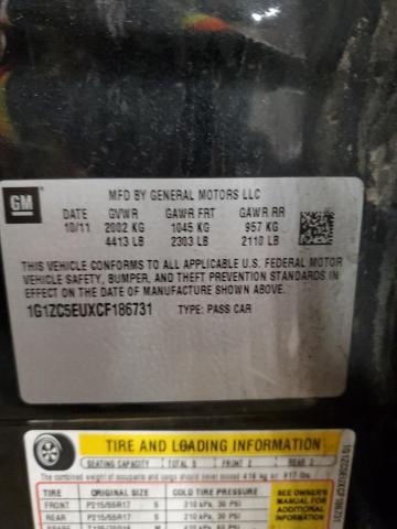 1G1ZC5EUXCF186731 - 2012 CHEVROLET MALIBU 1LT 石墨色 照片 12