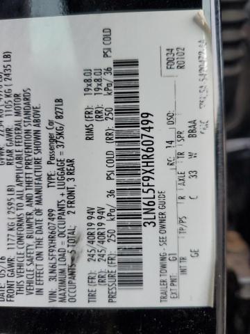 3LN6L5F9XHR607499 - 2017 LINCOLN MKZ RESERVE შავი ფოტო 12