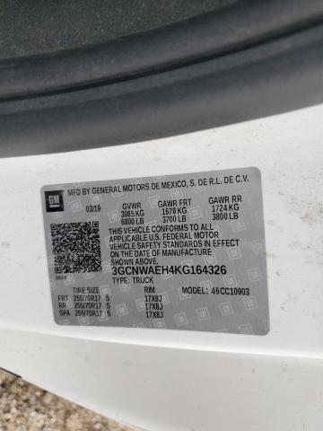 3GCNWAEH4KG164326 - 2019 CHEVROLET SILVERADO C1500 თეთრი ფოტო 12